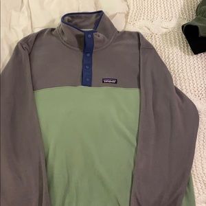 Patagonia Lime and Grey Pullover